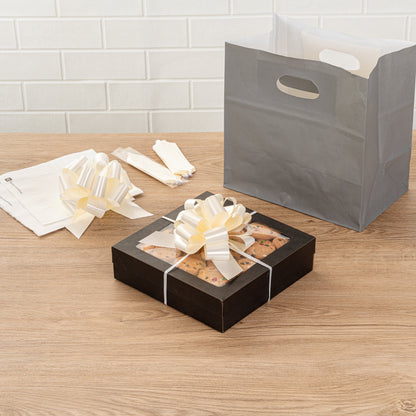 Gift Tek Cream Plastic Flora Satin Pull Bow - 5 1/2" - 1000 count box