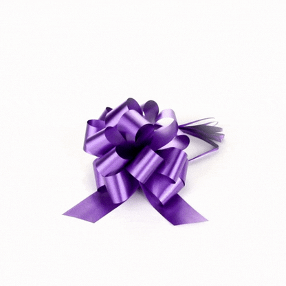 Gift Tek Purple Plastic Flora Satin Pull Bow - 5 1/2" - 10 count box