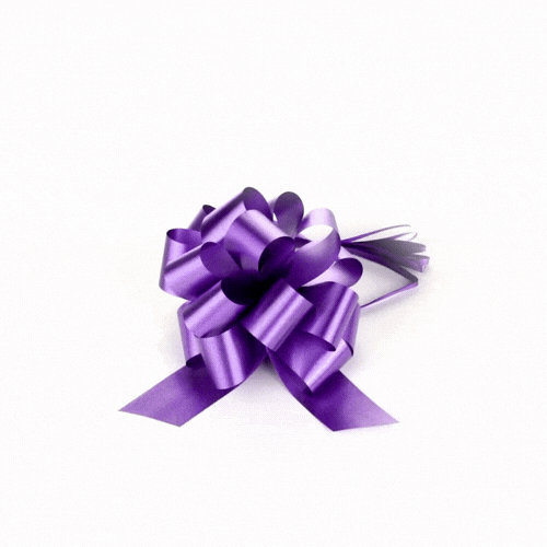 Gift Tek Purple Plastic Flora Satin Pull Bow - 5 1/2" - 1000 count box