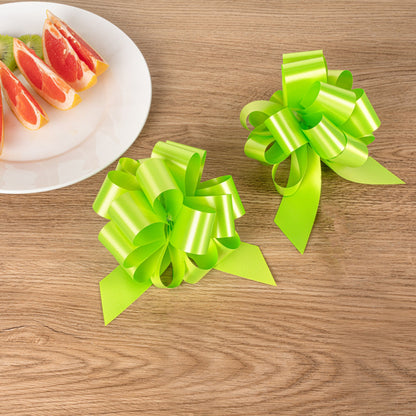 Gift Tek Green Plastic Flora Satin Pull Bow - 5 1/2" - 1000 count box