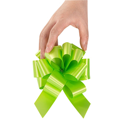 Gift Tek Green Plastic Flora Satin Pull Bow - 5 1/2" - 1000 count box