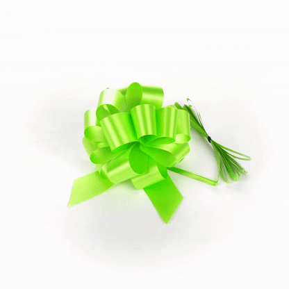 Gift Tek Green Plastic Flora Satin Pull Bow - 5 1/2" - 1000 count box