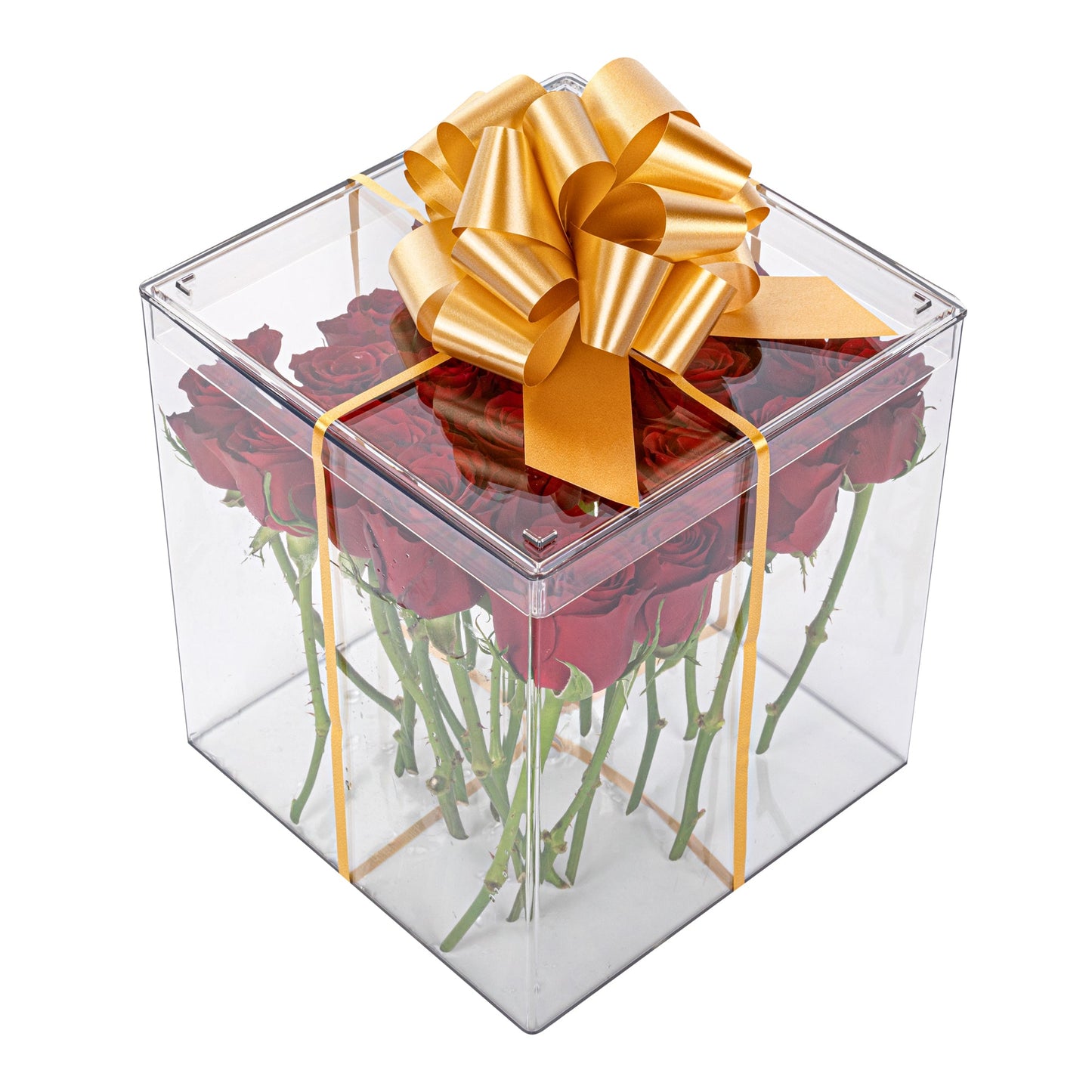 Gift Tek Gold Plastic Flora Satin Pull Bow - 5 1/2" - 1000 count box