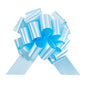 Gift Tek Light Blue Plastic Flora Satin Pull Bow - 5 1/2" - 10 count box