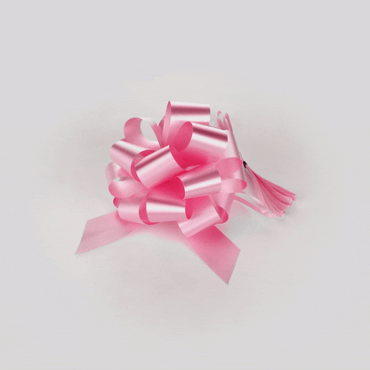 Gift Tek Light Pink Plastic Flora Satin Pull Bow - 5 1/2" - 1000 count box