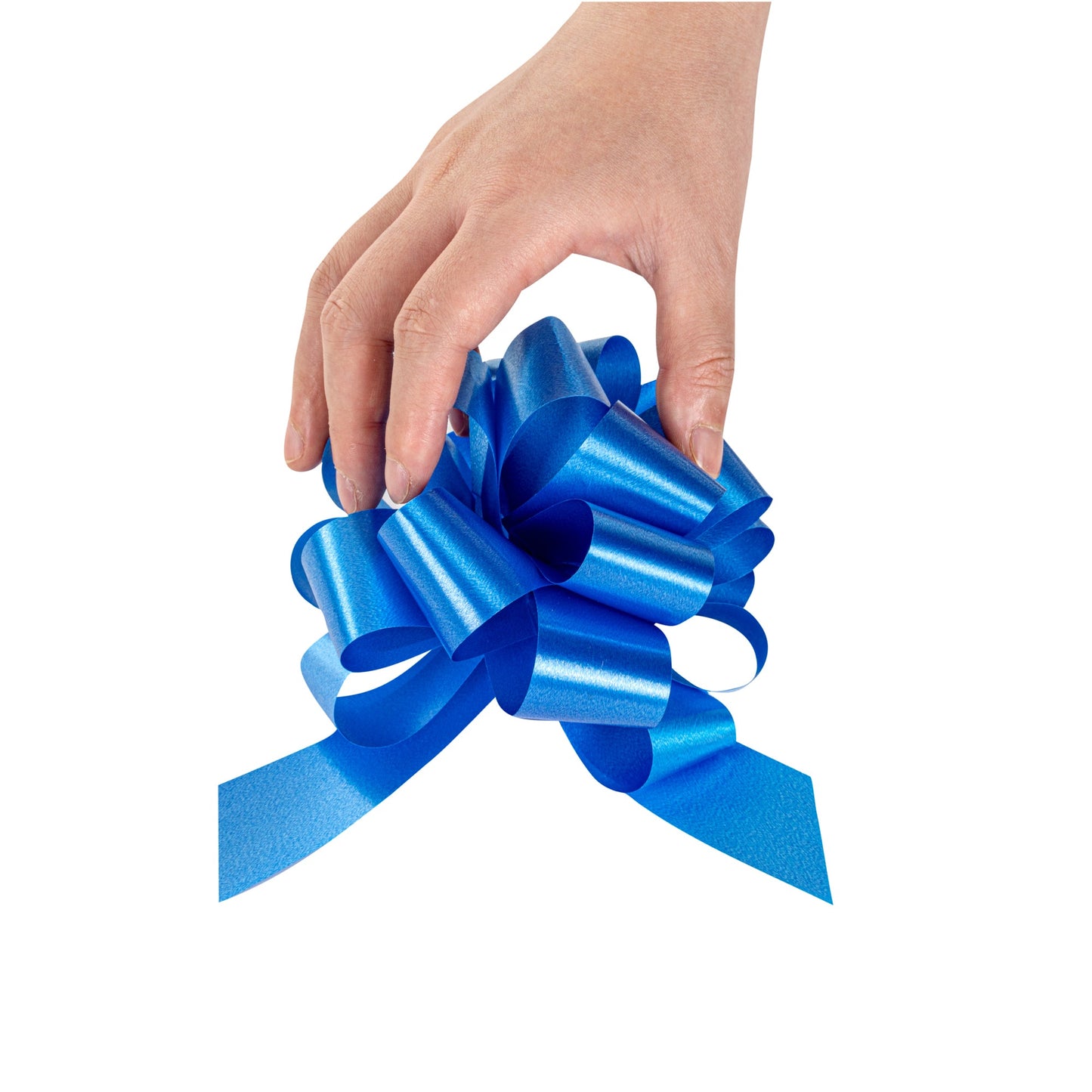 Gift Tek Midnight Blue Plastic Flora Satin Pull Bow - 5 1/2" - 1000 count box
