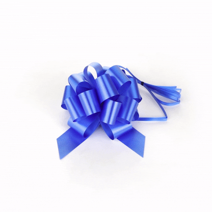 Gift Tek Midnight Blue Plastic Flora Satin Pull Bow - 5 1/2" - 1000 count box