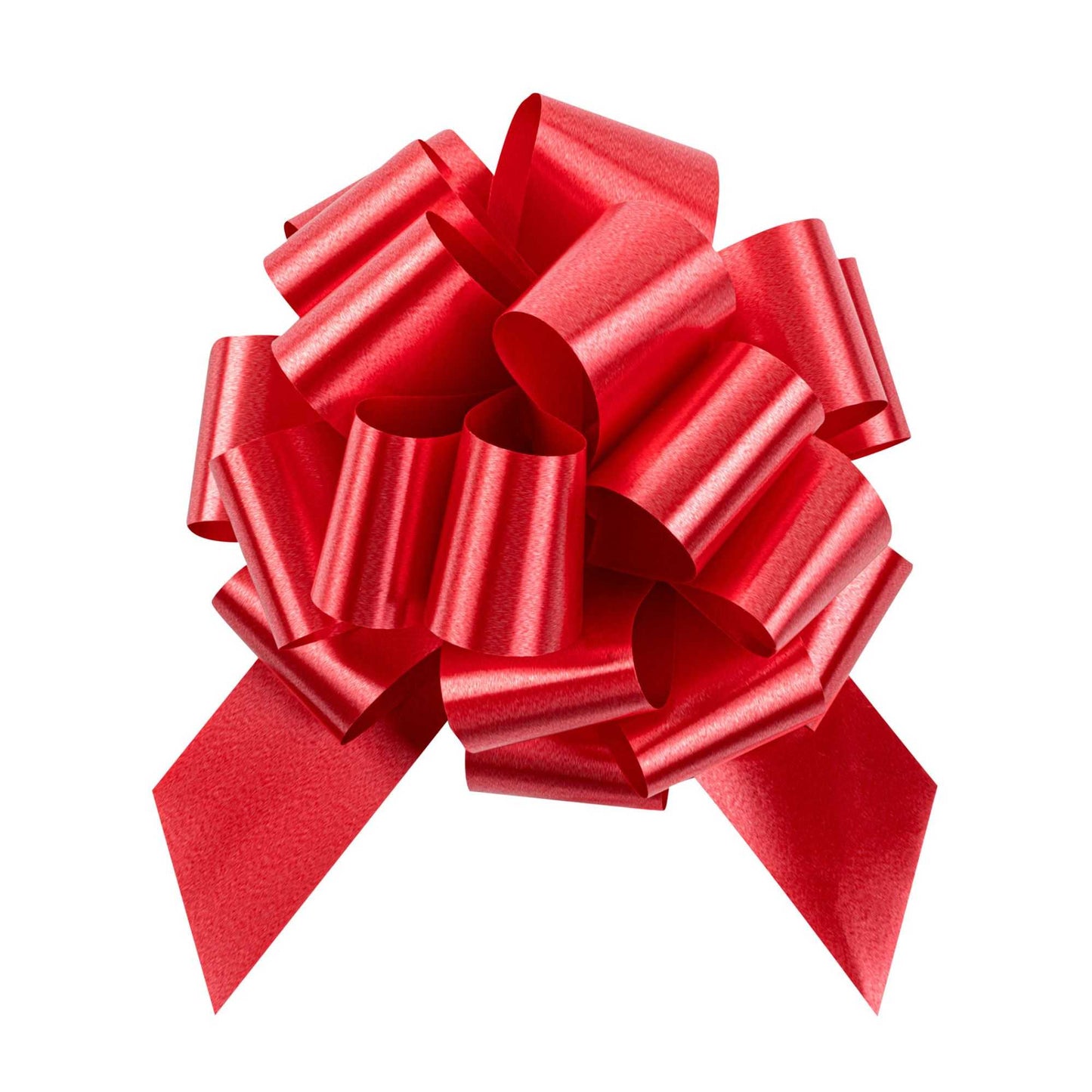 Gift Tek Red Plastic Flora Satin Pull Bow - 5 1/2" - 10 count box