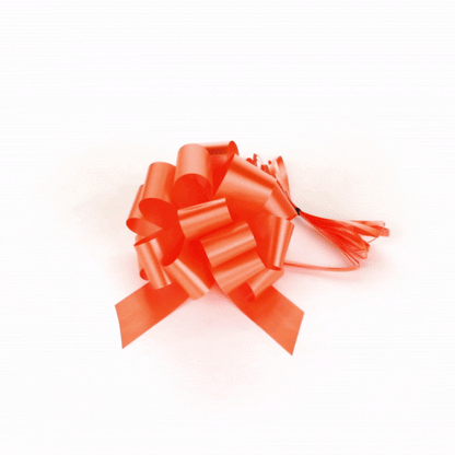Gift Tek Orange Plastic Flora Satin Pull Bow - 5 1/2" - 10 count box