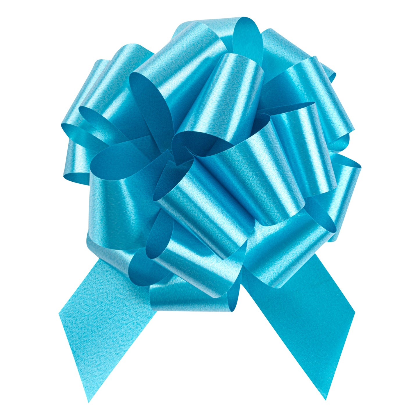 Gift Tek Teal Plastic Flora Satin Pull Bow - 5 1/2" - 10 count box