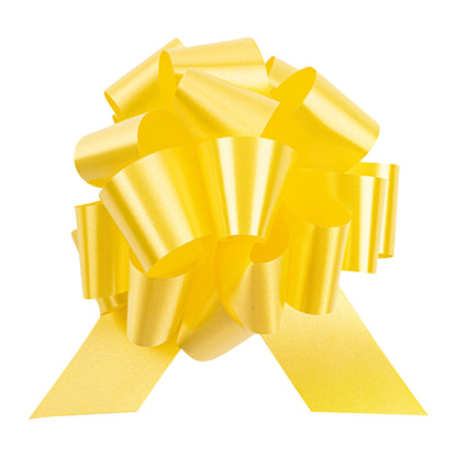 Gift Tek Yellow Plastic Flora Satin Pull Bow - 5 1/2" - 10 count box