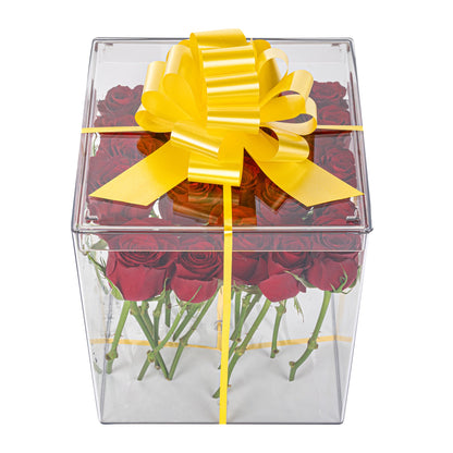 Gift Tek Yellow Plastic Flora Satin Pull Bow - 5 1/2" - 10 count box