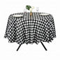 Table Tek Round Black Gingham Plastic Table Cover - 84" - 2 count box