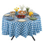 Table Tek Round Blue Gingham Plastic Table Cover - 84" - 20 count box