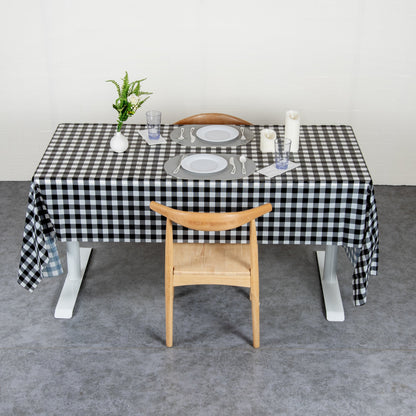 Table Tek Rectangle Gingham Black Plastic Table Cover - 108" x 54" - 20 count box