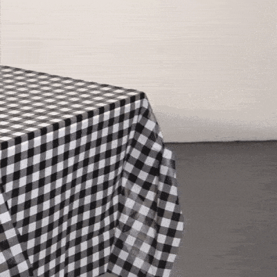 Table Tek Rectangle Gingham Black Plastic Table Cover - 108" x 54" - 20 count box