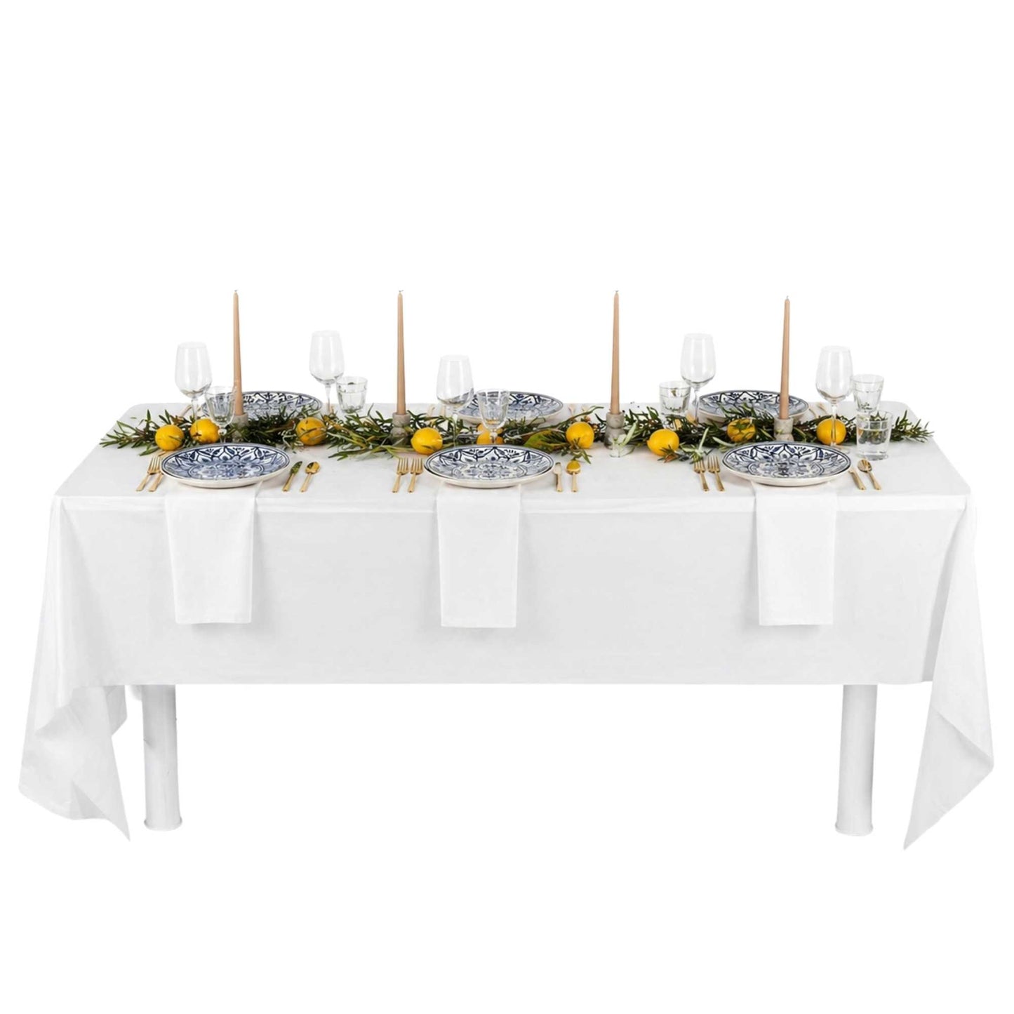 Table Tek White Plastic Table Cover Roll - with Slide Cutter - 100' x 54" - 10 count box
