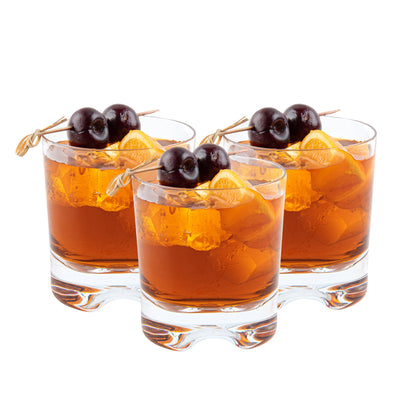 Bev Tek 12 oz Polycarbonate Double Old Fashioned Glass - 3 1/2" x 3 1/2" x 3 3/4" - 6 count box