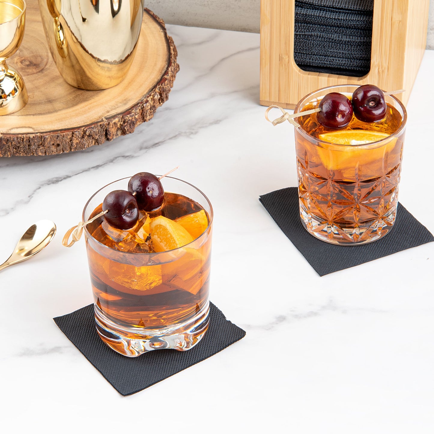 Bev Tek 12 oz Polycarbonate Double Old Fashioned Glass - 3 1/2" x 3 1/2" x 3 3/4" - 6 count box