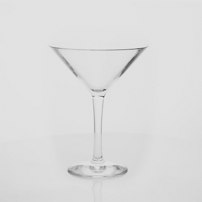 Bev Tek 10 oz Polycarbonate Cocktail Martini Glass - 5 1/4" x 5 1/4" x 6 3/4" - 24 count box