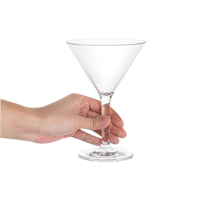 Bev Tek 10 oz Polycarbonate Cocktail Martini Glass - 4 1/2" x 4 1/2" x 6 1/2" - 24 count box