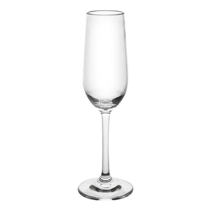 Bev Tek 6 oz Polycarbonate Champagne Flute - 2 3/4" x 2 3/4" x 8 3/4" - 6 count box