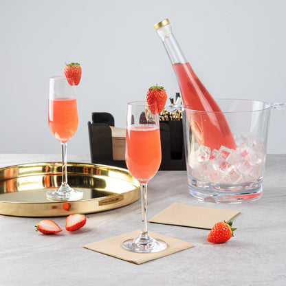 Bev Tek 6 oz Polycarbonate Champagne Flute - 2 3/4" x 2 3/4" x 8 3/4" - 6 count box