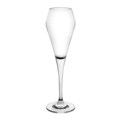 Bev Tek 7 oz Polycarbonate Champagne Flute - 2 3/4" x 2 3/4" x 9 1/4" - 6 count box