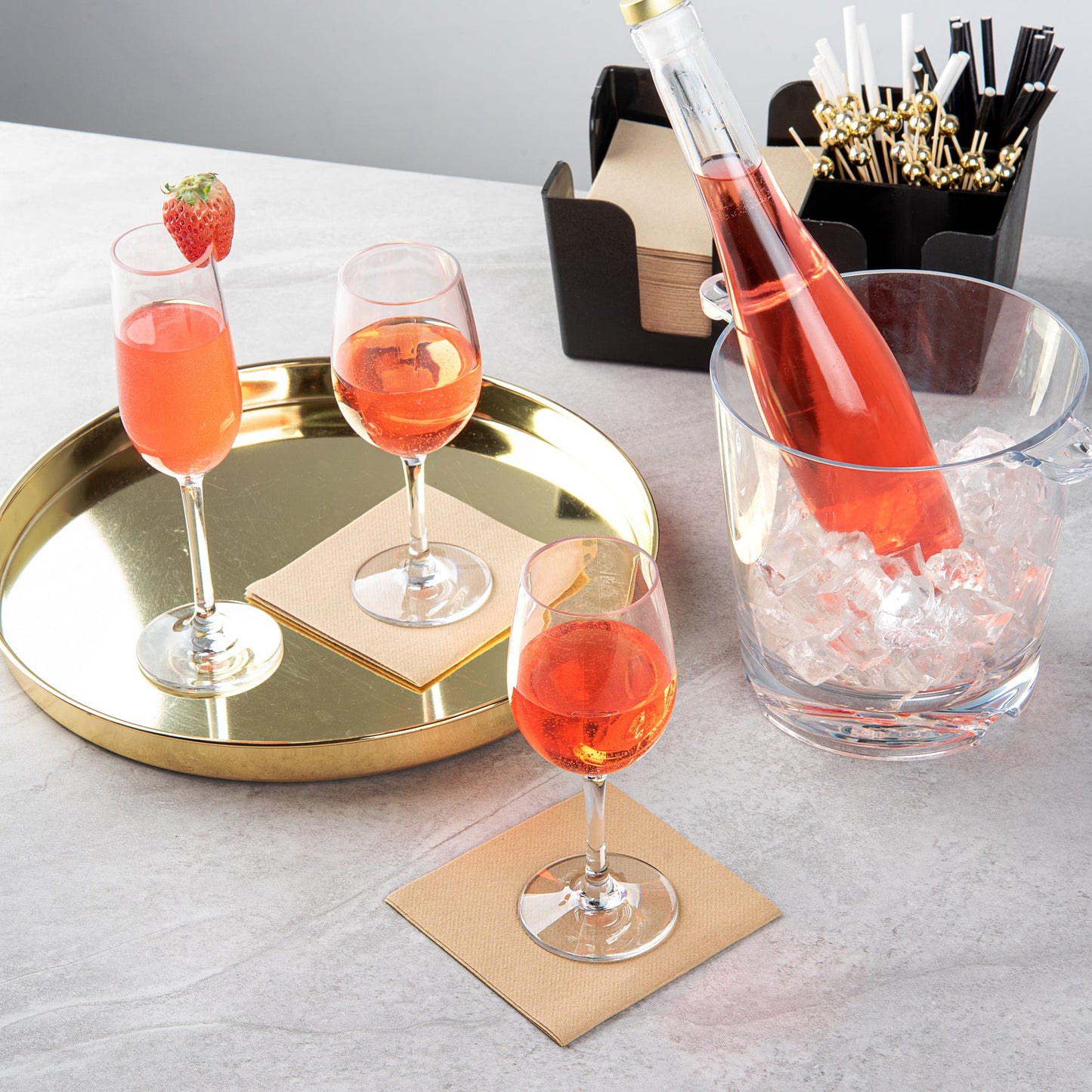 Bev Tek 9 oz Polycarbonate Wine Glass - 2 3/4" x 2 3/4" x 7" - 6 count box
