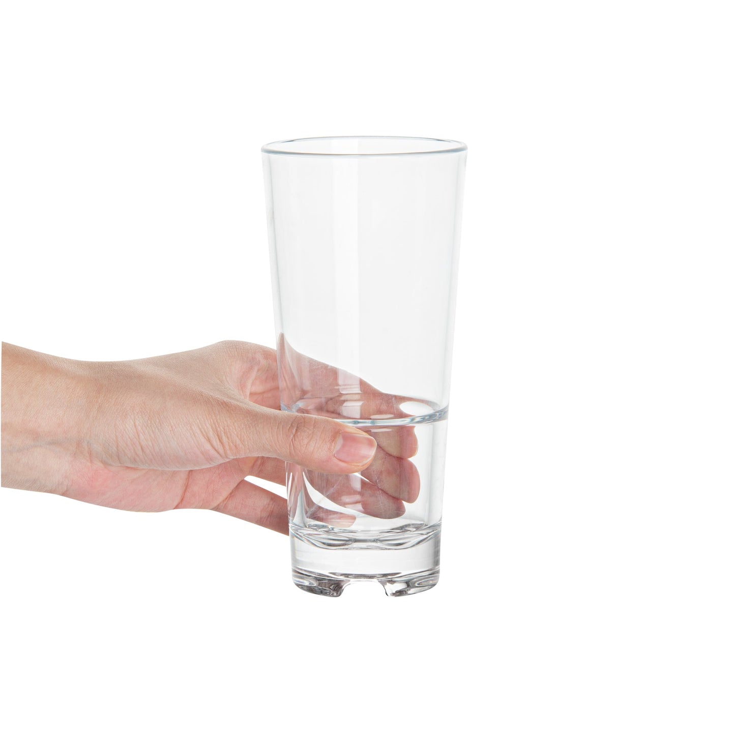 Bev Tek 14 oz Polycarbonate Highball Glass - Stackable - 3" x 3" x 6 1/2" - 48 count box