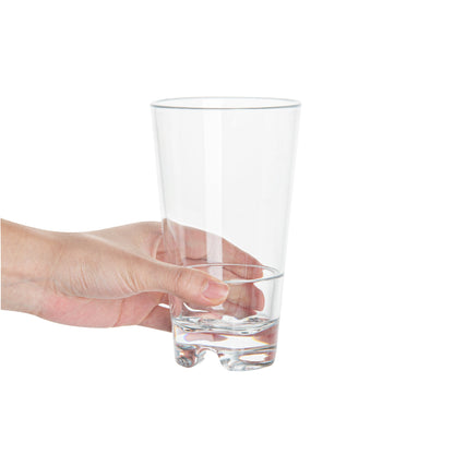 Bev Tek 18 oz Polycarbonate Highball Glass - Stackable - 3 1/2" x 3 1/2" x 6 1/4" - 48 count box