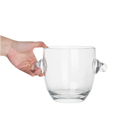 Bar Lux 2.1 qt Clear Plastic Ice / Champagne Bucket - 8 3/4" x 6 1/2" x 6 1/4" - 12 count box