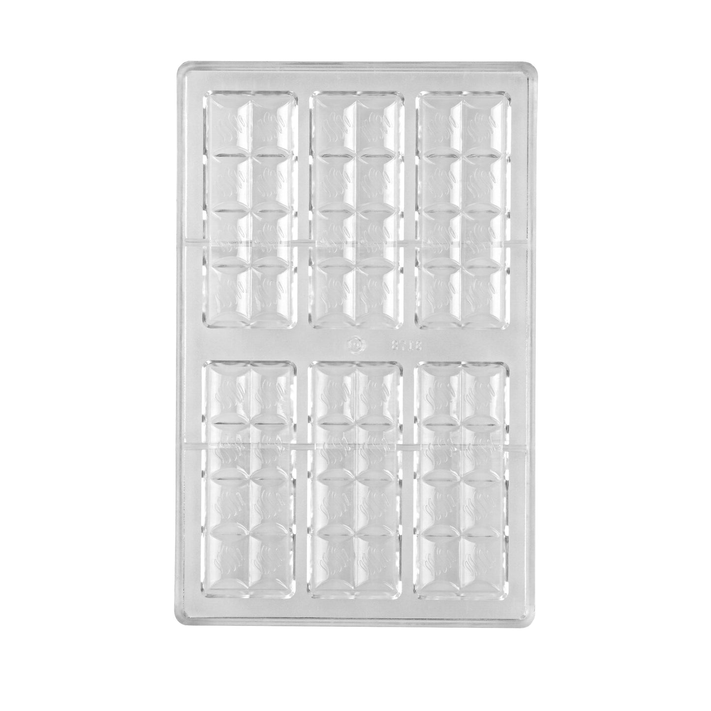 Pastry Tek Polycarbonate Break-Apart Candy / Chocolate Mold - 6-Compartment - 1 count box