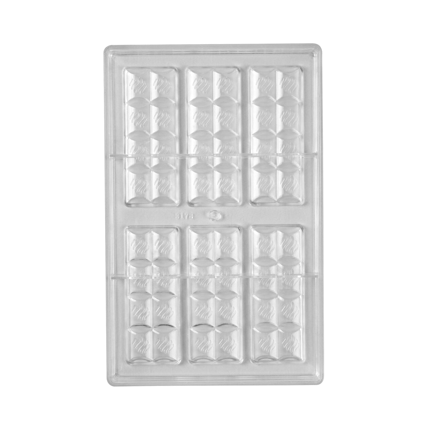 Pastry Tek Polycarbonate Break-Apart Candy / Chocolate Mold - 6-Compartment - 1 count box