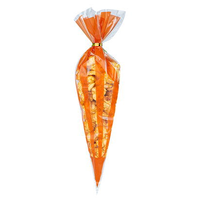 Bag Tek Plastic Cone Bag - Orange Stripes - 6" x 11" - 8000 count box