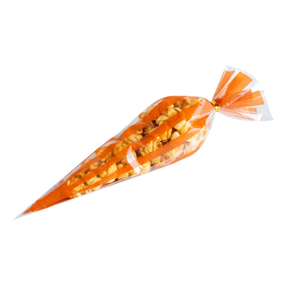 Bag Tek Plastic Cone Bag - Orange Stripes - 6" x 11" - 8000 count box