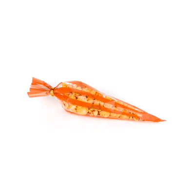 Bag Tek Plastic Cone Bag - Orange Stripes - 6" x 11" - 8000 count box