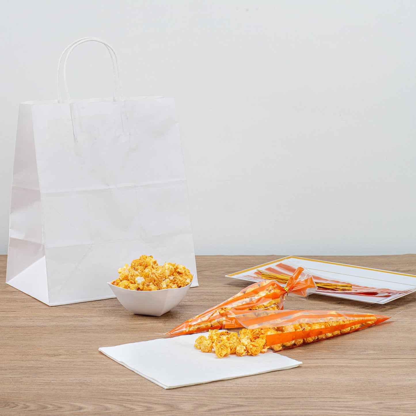 Bag Tek Plastic Cone Bag - Orange Stripes - 6" x 11" - 8000 count box