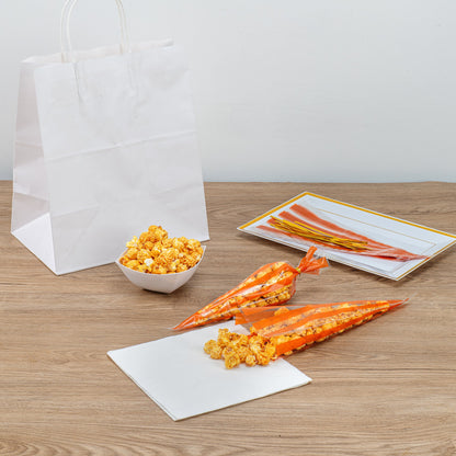 Bag Tek Plastic Cone Bag - Orange Stripes - 6" x 11" - 8000 count box