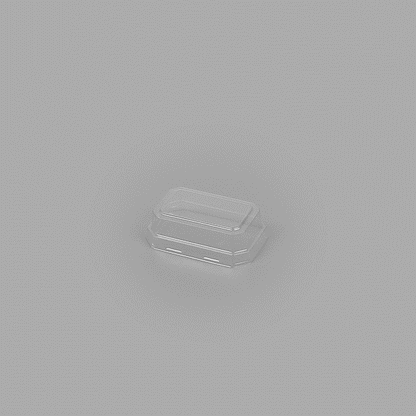 Mini Serve Rectangle Clear Plastic Dome Lid - Fits 3 oz Dessert Cup - 100 count box