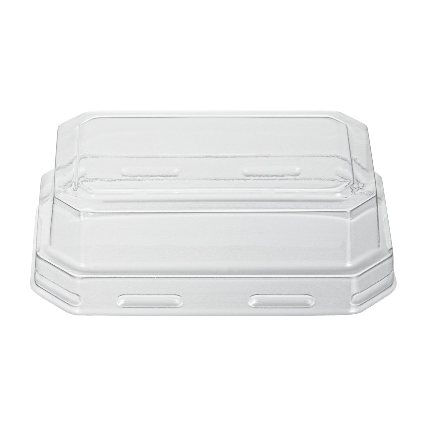Mini Serve Rectangle Clear Plastic Dome Lid - Fits 3 oz Dessert Cup - 100 count box