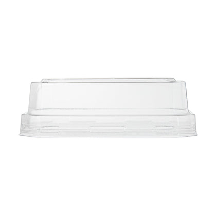 Mini Serve Rectangle Clear Plastic Dome Lid - Fits 3 oz Dessert Cup - 100 count box
