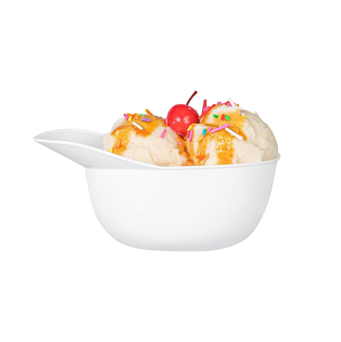 Mini Serve 8 oz White Plastic Baseball Helmet Ice Cream / Snack Bowl - 10 count box