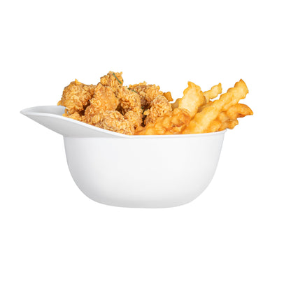 Mini Serve 8 oz White Plastic Baseball Helmet Ice Cream / Snack Bowl - 10 count box