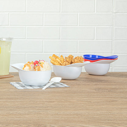 Mini Serve 8 oz White Plastic Baseball Helmet Ice Cream / Snack Bowl - 10 count box