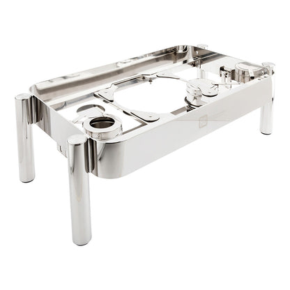Met Lux Rectangle Stainless Steel Straight Leg Stand - Induction Ready, Fits Full Size Rectangle Chafer - 1 count box