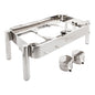 Met Lux Rectangle Stainless Steel Straight Leg Stand - Induction Ready, Fits Full Size Rectangle Chafer - 1 count box