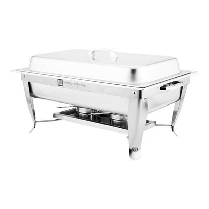 Met Lux 9 qt Rectangle Stainless Steel Full Size Chafer Set - Folding - 1 count box