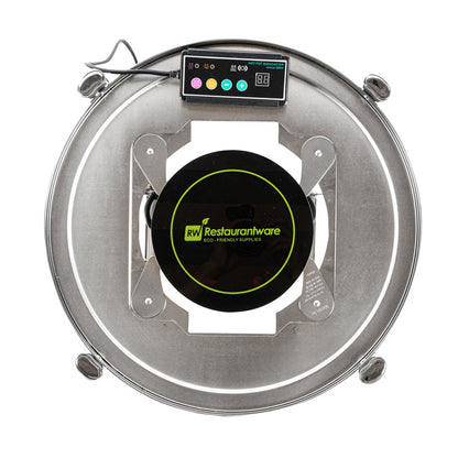 Met Lux Round Black Induction Warming Unit - For Compatible Chafers, 500W, Adjustable - 9 1/2" x 9 1/2" x 3" - 1 count box