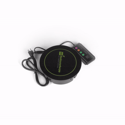 Met Lux Round Black Induction Warming Unit - For Compatible Chafers, 500W, Adjustable - 9 1/2" x 9 1/2" x 3" - 1 count box